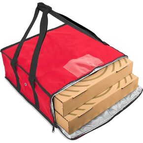 Summit Ridge Insulated Food Delivery Bag | 20x20 Pizza Bags for Delivery, Zippered with Ventilation and Receipt Pocket for DoorDash, Uber Eats, Instacart Delivery (Black)