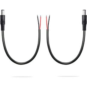 GINTOOYUN 2 Pack DC6330 Power Pigtails Cable, DC 6.3mm x 3.0mm Male Plug Jack to Bare Wire Open End, 1FT Power Supply Replacement Repair Cord, for All-in-one Computer, 30cm