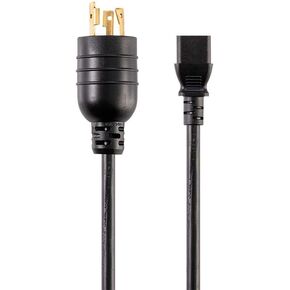 Monoprice Heavy Duty Extension Cord - 6 Feet - Black | NEMA L6-20P to IEC 60320 C13, 14AWG, 15A, SJT, 250V, for High-Density Data Environments