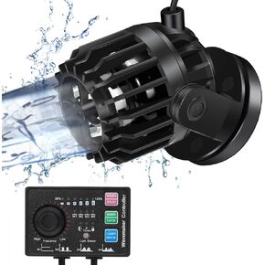 Adjustable Wave Maker Aquarium with Controller Strong Magnetic DC Powerhead for Fresh Salty Water Saltwater Tank Adjustable Aquarium Water Circulation Pump 25 to 65 Gallon (10W/1058GPH)