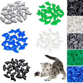 VICTHY 100pcs Boy Cat Nail Caps | Cat Nail Covers Cat Claw Covers for Boy Cat with Adhesive Glue and Applicators (XS)
