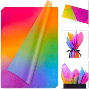 MR FIVE 40 Sheets Red Purple Green Blue Gradient Tissue Paper Bulk,20"x 28",Gradient Tissue Paper for Gift Bags Crafts Baby Shower Birthday Weddings Thanksgiving