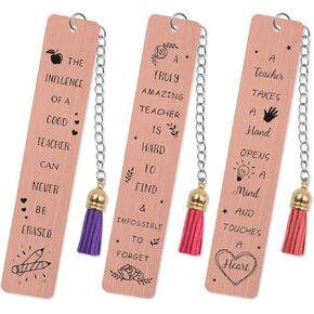 Teacher Appreciation Bookmark Teachers Gifts Thank You Gifts from Students Graduation Gift Back to School Gift Special Teacher Gift Metal Bookmark with Tassel Set of 3 Appreciation Gift
