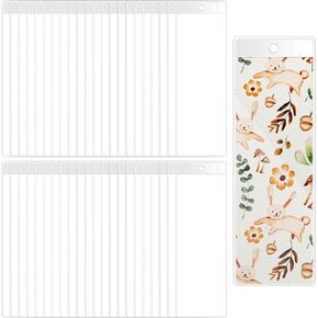 50 Pcs Plastic Bookmark Cover Holder 7.17 x 2.36 Inch Clear Photobooth Sleeves Vinyl Book Marker Covers Blank Photobooth Frames for Photo Strips Bookmarks