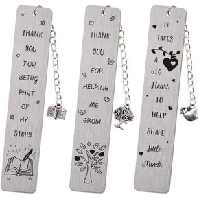 Teacher Appreciation Bookmark Teachers Gifts Thank You Gifts from Students Graduation Gift Back to School Gift Special Teacher Gift Metal Bookmark with Tassel Set of 3 Appreciation Gift