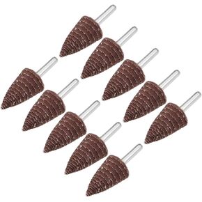 عجلة رفرف كاشطة على شكل مخروطي 25 مم من Uxcell ساق 1/4 بوصة لإزالة الأزيز وتلميع الصنفرة 240 حصى 10 قطع in Kuwait