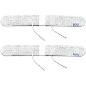 TENS Electrodes, 2 Premium Quality 13 inch x1.5 inch Lower Lumbar Strip Self Adhesive Electrodes for TENS Units, Wired TENS Unit Electrodes, Discount TENS Brand