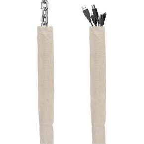 Fabric Cord Cover, 2 Pcs 6 Feet Chain Cover, Cable Sleeve, Chandelier Lighting Wire Cord Cover for Lamps Light Fixtures Lighting Wires Cable Management,Flattening Effect