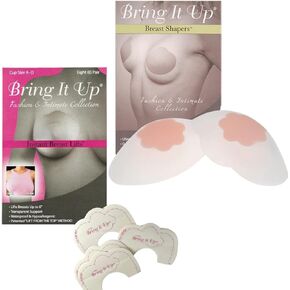 Bundle of Breast Lift Boob Tape Size A-D & Breast Shaper Size CD Clear - Hypoallergenic Push Up Sticky Bra & Breast Lifters Bundle