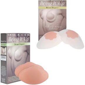 Push Up Sticky Bra, Boob Lifters, Breast Shaper, Adhesive Bra, Nipple Cover, Pasty - Bundle of Nude & Clear Colors - Cup Size C and D