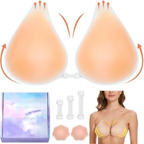 Sticky Bra Adhesive Strapless Bra for Women Backless Dress Invisible Breast Lift Silicone Stick On Bra with Gift Box
