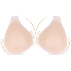 Adhesive Bra Breast Lift - Invisible Lift Nipple Covers Deep V Reusable Silicone Sticky Pasties for Women Prevent Breast Sagging