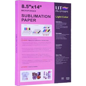 ورق تصعيد LIT 100 ورقة مقاس 8.5x14 بوصة A4+ حجم قانوني - ورق نقل بالضغط الحراري لأي طابعات Epson Sawgrass Ricoh HPinkjet مع حبر التسامي للحرف اليدوية الفريدة التي تصنعها بنفسك وأكواب وقمصان