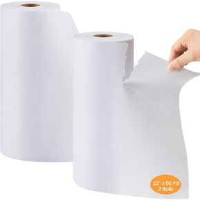 2 Rolls 12'' x 50 yd Tear Away Embroidery Stabilizer, 1.8 Ounce Medium Weight Embroidery Backing for Machine Embroidery Hand Sewing Support