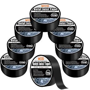 WDG Joist Tape for Decking 2" x 50', Butyl Tape Deck Joist Tape Waterproof Seal Weather Resistance Self-Adhesive Flashing Tape for Wood Deck Joists and Beams RV Roof Leak Repair 1 Pack
