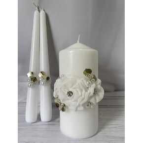 Unity Candle Set for Wedding - Wedding Unity Set for Reception and Ceremony - Candle Sets - 6 Inch Pillar and 2 * 10 Inch Tapers