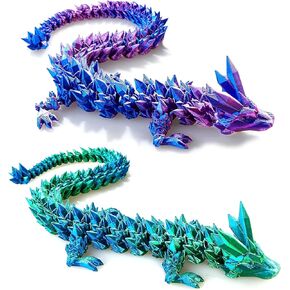12" 3D Printed Dragon Egg, Multi Color Articulated Dragon Egg, Crystal Dragon, Dragon Egg Fidget Toy, Home Office Decor Executive Desk Toys (2 Colourful)