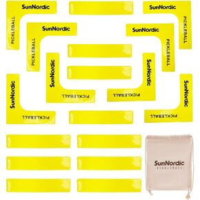 Pickleball Court Marker Kit, Official Size Pickleball Court Lines Set with Drawstring Bag, Create Your Own Pickleball Court for Driveway, Backyard, Park & Lawn