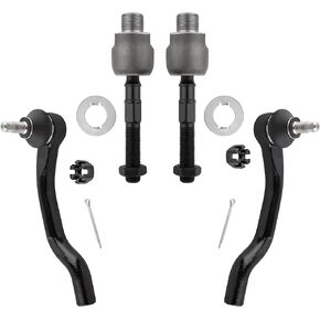 BOXI 4pcs Inner and Outer Tie Rod End Links Fit for Honda Accord 2008 2009 2010 2011 2012 | ES800459 ES800460 EV800461