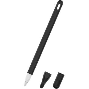 Blaspins Apple Pencil Case 2nd Generation Compatible Silicone Case Sleeve Cover Holder Grip Skin + Nib Cover Tip Cap Pouch (2 Parts) Cute Protective for iPad Pro 12.9"/11" Pencil 2 - Carrot