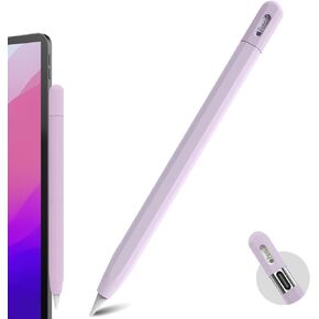 Silicone Case Compatible with Apple Pencil USB-C Case Cover Protective Skin Sleeve, Supports Magnetic Attachment (Black + White)
