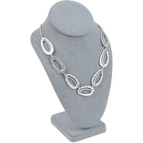 MOOCA 2 Pcs Deluxe Medium Necklace Chain Jewelry Display Holder, Jewelry Stand, Necklaces Display Necklace Mannequin, Necklace Bust Jewelry Bust Stand, White Faux Leather