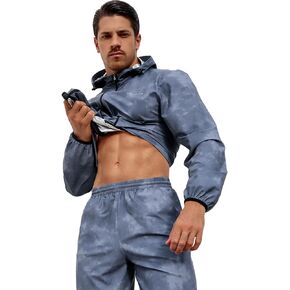 Sauna Suit for Men Sweat Weight Loss Sauna Jacket Pant 2Piece Set Gym Workout Sweat Suits Boxing Clothes