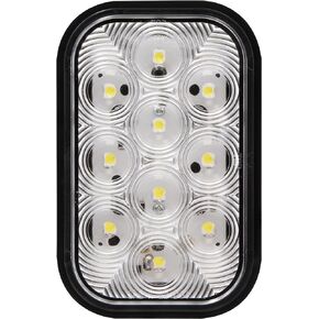 Maxxima Rectangular White Back Up - 10 LED