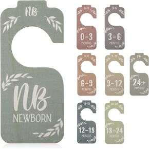 8Pcs Baby Wardrobe Divider For Clothing Organizer Cute Wooden Double-Sided Baby Clothes Dividers For Closet For Nursery Decor From Newborn To 24 Months.