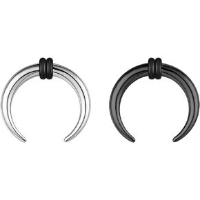 ZS 2Pcs Pincher Tapers Septum Rings, 2G 4G 6G 8G 10G 14G 16G Buffalo Horseshoe Stretcher Expander Piercing for Stretching Pierced Nose Ear Gauge for Women Men