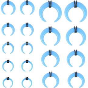 ZS 9 Pairs Pincher Tapers Septum Rings, Acrylic Buffalo Horseshoe Stretcher Expander Piercing Kit for Stretching Pierced Nose Ear Gauge 9 Size 14G - 00G