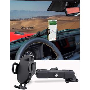 Savadicar Dash Phone Mount Compatible with 2024 Jeep Wrangler (JL) & Jeep Gladiator (JT), Adjustable Cell Phone Holder for Optimal Viewing Angle, Interior Accessories, Black