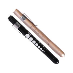 Aokin Pen Light with Pupil Gauge, Reusable LED Penlight Medical for Doctor Nurse Diagnostic etc, White Light, Gold and White
