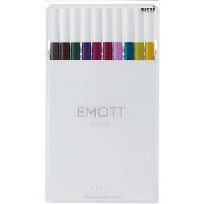 Emott Fineliner Pen Set #1, 10-Colors, Assorted