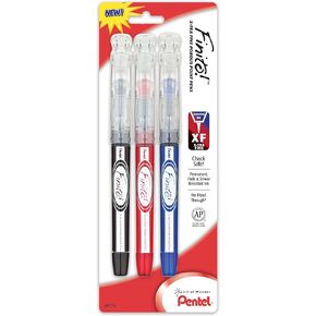 Pentel Finito! Porous Point Pen x-Tra Fine Point Tip, Assorted Ink (A/B/C), 3-PK