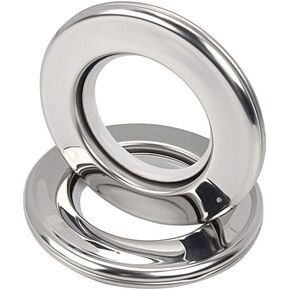 Ailejia Stainless Steel Curtain Grommets DIY Rings Eyelet Metal Grommet Kit Ring Inner Diameter 1-9/16"(4cm) Silencer Sliding Metal Pack of 8