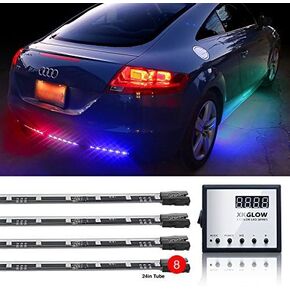 Second Generation 8pc 24in Tubes Advanced UFO Style 3 Million Color Remote Control LED Undercar Light Kit