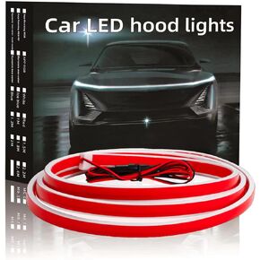 RGB Car Hood Light Strip, 70 Inches Dynamic LED Daytime Running Lights, Multicolor Dynamic Scan Start Up Sequential Turn Signal Lights for Car, Truck, SUV - App Control and Waterproof