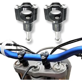 28mm Handlebar Risers Clamps Kit for Dirt Bike Motocross Enduro Motorcyle Universal, 1 Pair, Black, Thread Diameter 10mm
