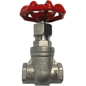 AF Hydro Stainless Steel SS316 Gate Valve, 1 1/4"NPT, Female Threaded Gate Valve, up to 200 PSI, Solid Taper Wedge Valve for General Water, Oil, and Gas