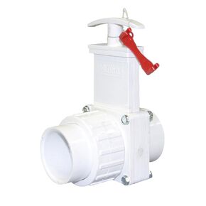 Valterra 6114X PVC Gate Valve, White, 1-1/2" Slip x Union w/Gate Keeper