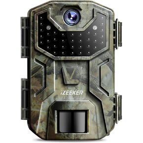iZEEKER Trail Camera, 32MP 1080P Game Camera with 940nm No Glow Night Vision Motion Activated 0.2s Trigger Time, IP66 Waterproof, Hunting Camera for Wildlife Monitoring Outdoor Security Deer Scouting