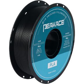 PLA 3D Printer Filament 1.75mm, High Fluidity, No Clogging, High-Speed Printing, Dimensional Accuracy +/- 0.03mm, 1kg (2.2lbs) Spool, 340 Meters, Black