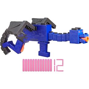 Nerf Ender Dragon Blaster, 4-Dart Internal Clip, 12 Foam Darts, Inspired by Minecraft Mob