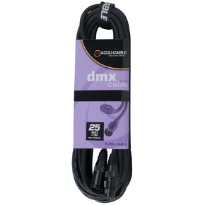 Accu Cable AC5PDMX25, DMX Stage Light Cable, 5 Pin Male to 5Pin Female Connection (25 FT)