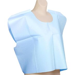 TIDI Choice Capes, White (Pack of 100) ― Tissue/Poly/Tissue ― Short-Sleeve, Open-Back Exam Capes ― Short, Disposable Medical Gowns ― Standard Size (30" x 21") ― Latex-Free Medical Supplies (910415)