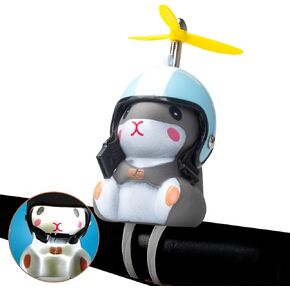 wonuu Duck Bike Bell with Light and Helmet Cute Hamster Bicycle Horn, Dashboard Decoration Hamster Toy Motorcycle Bike Bells Rubber Duck Car Dashboard Decorations