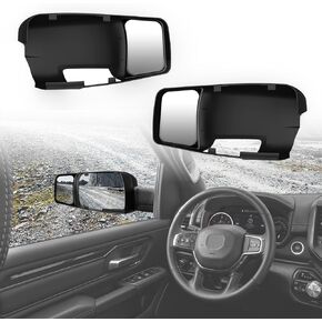 Towing Mirror Extension, Clip On Snap & Zap Tow Mirror for 2009-2018 Ram 1500, Side Exterior Rearview Mirror Extender for 2010-2018 Dodge Ram 2500 3500 Accessories