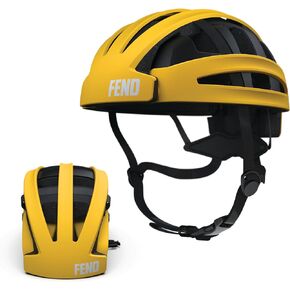 FEND One Foldable Bike Helmet - Adult Mens and Womens Bike Helmet - Collapsible by 50% of Original Size - Safety Certified for Bicycle Road Bike Scooter Cycling Commuter Helmet