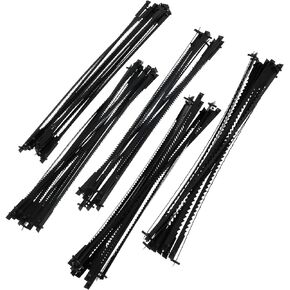 OF 60Pcs Scroll Saw Blade Pin End 5inch Sturdy Carbon Steel Scroll Saw Blade Durable Cutting Pinned Scroll Saw Blades Set TPI 10/15/18/20/24 Replacement for Cutting Wood Plastic Metal GUANSHANG(60pcs)
